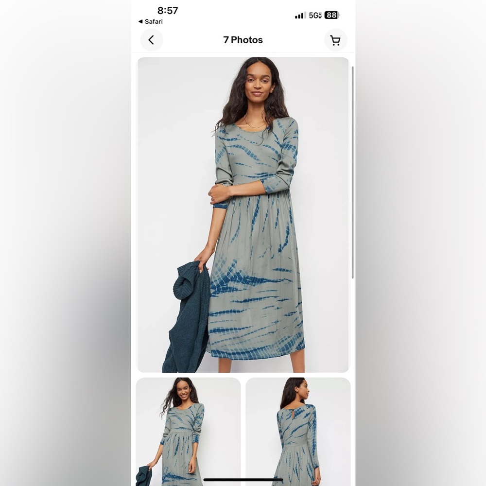 Anthropologie Eliska Tie-Dye Maxi Dress size medium